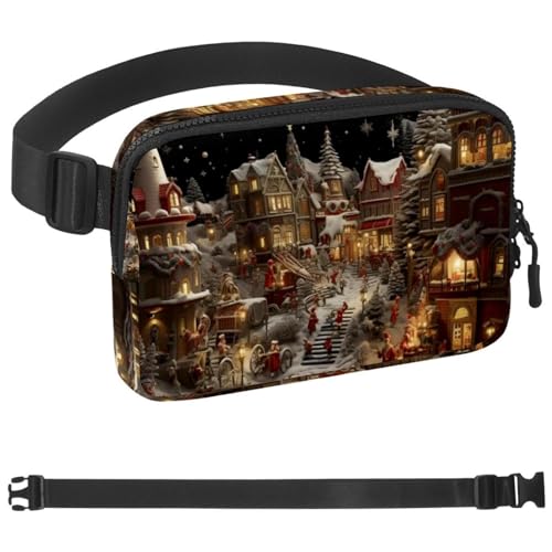 Weihnachts-Retro-Taschen-Laufgürtel für Damen und Herren, Handyhalterung zum Laufen, Bauchtasche für Damen und Herren, Halterung für Handy, Laufgürtel, verstellbare Größe, Mehrfarbig 18, von HOHODIY