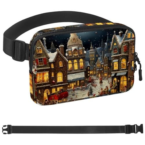 Weihnachts-Retro-Taschen-Laufgürtel für Damen und Herren, Handyhalterung zum Laufen, Bauchtasche für Damen und Herren, Halterung für Handy, Laufgürtel, verstellbare Größe, Mehrfarbig 19, von HOHODIY