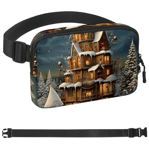 Weihnachts-Retro-Taschen-Laufgürtel für Damen und Herren, Handyhalterung zum Laufen, Bauchtasche für Damen und Herren, Halterung für Handy, Laufgürtel, verstellbare Größe, Mehrfarbig 20, von HOHODIY