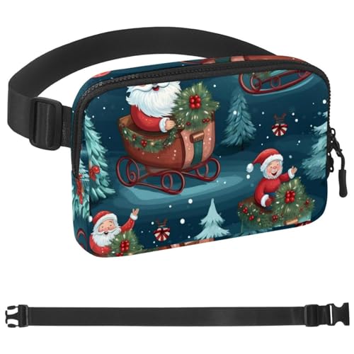 Weihnachts-Schlitten-Laufgürtel, Workout-Gürtel für Handy, Geld, Schlüssel, Reisepass, Bankkarte, verstellbar, für Damen und Herren, Reise-Hüfttasche, Tasche für Läufer, Multicolor 08, von HOHODIY
