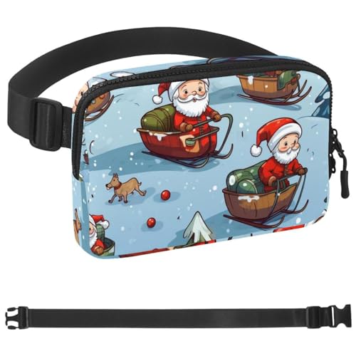 Weihnachts-Schlittentasche, Laufgürtel für Damen und Herren, Handyhalterung zum Laufen, Bauchtasche für Damen und Herren, Halterung für Handy, Laufgürtel, verstellbare Größe, Mehrfarbig 03, von HOHODIY