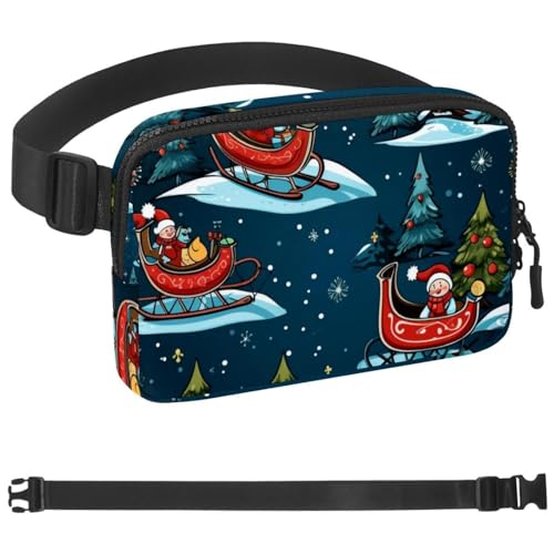 Weihnachts-Schlittentasche, Laufgürtel für Damen und Herren, Handyhalterung zum Laufen, Bauchtasche für Damen und Herren, Halterung für Handy, Laufgürtel, verstellbare Größe, Multicolor 01, von HOHODIY