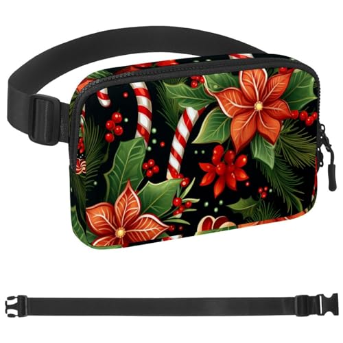 Weihnachts-Umhängetasche für Damen und Herren, große Hüfttasche und Hüfttasche mit verstellbarem Gurt für Outdoor, Workout, Reisen, Freizeit, Laufen, Wandern, Radfahren, Mehrfarbig 04, von HOHODIY
