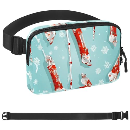 Weihnachts-Umhängetasche für Damen und Herren, große Hüfttasche und Hüfttasche mit verstellbarem Gurt für Outdoor, Workout, Reisen, Freizeit, Laufen, Wandern, Radfahren, Mehrfarbig 05, von HOHODIY