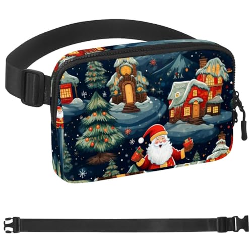 Weihnachts-Umhängetasche für Damen und Herren, große Hüfttasche und Hüfttasche mit verstellbarem Gurt für Outdoor, Workout, Reisen, Freizeit, Laufen, Wandern, Radfahren, Mehrfarbig 05, von HOHODIY