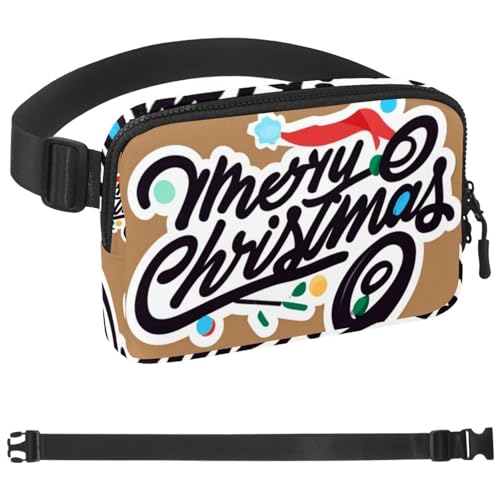 Weihnachts-Umhängetasche für Damen und Herren, große Hüfttasche und Hüfttasche mit verstellbarem Gurt für Outdoor, Workout, Reisen, Freizeit, Laufen, Wandern, Radfahren, Mehrfarbig 06, von HOHODIY