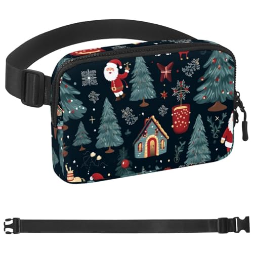 Weihnachts-Umhängetasche für Damen und Herren, große Hüfttasche und Hüfttasche mit verstellbarem Gurt für Outdoor, Workout, Reisen, Freizeit, Laufen, Wandern, Radfahren, Mehrfarbig 06, von HOHODIY