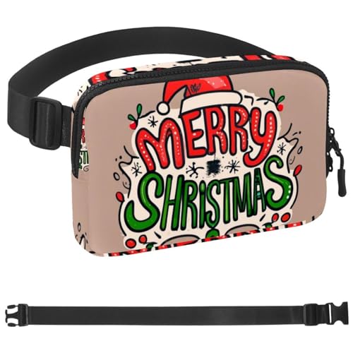 Weihnachts-Umhängetasche für Damen und Herren, große Hüfttasche und Hüfttasche mit verstellbarem Gurt für Outdoor, Workout, Reisen, Freizeit, Laufen, Wandern, Radfahren, Mehrfarbig 11, von HOHODIY