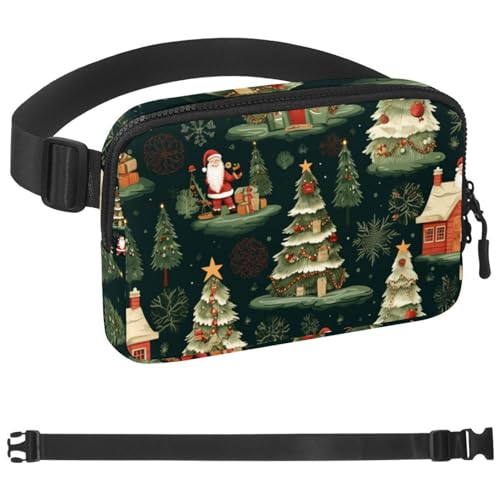 Weihnachts-Umhängetasche für Damen und Herren, große Hüfttasche und Hüfttasche mit verstellbarem Gurt für Outdoor, Workout, Reisen, Freizeit, Laufen, Wandern, Radfahren, Mehrfarbig 11, von HOHODIY