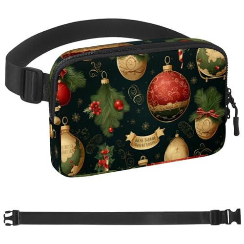 Weihnachts-Umhängetasche für Damen und Herren, große Hüfttasche und Hüfttasche mit verstellbarem Gurt für Outdoor, Workout, Reisen, Freizeit, Laufen, Wandern, Radfahren, Mehrfarbig 11, von HOHODIY