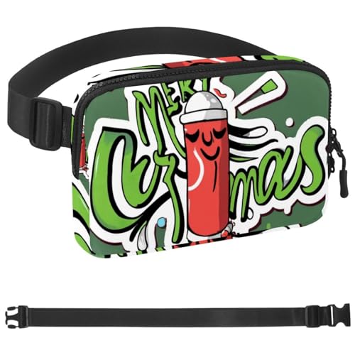 Weihnachts-Umhängetasche für Damen und Herren, große Hüfttasche und Hüfttasche mit verstellbarem Gurt für Outdoor, Workout, Reisen, Freizeit, Laufen, Wandern, Radfahren, Mehrfarbig 12, von HOHODIY