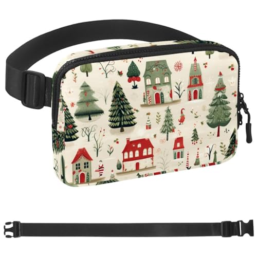 Weihnachts-Umhängetasche für Damen und Herren, große Hüfttasche und Hüfttasche mit verstellbarem Gurt für Outdoor, Workout, Reisen, Freizeit, Laufen, Wandern, Radfahren, Mehrfarbig 14, von HOHODIY