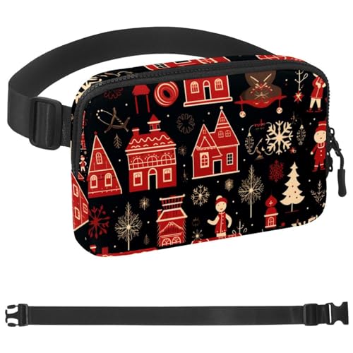 Weihnachts-Umhängetasche für Damen und Herren, große Hüfttasche und Hüfttasche mit verstellbarem Gurt für Outdoor, Workout, Reisen, Freizeit, Laufen, Wandern, Radfahren, Mehrfarbig 17, von HOHODIY