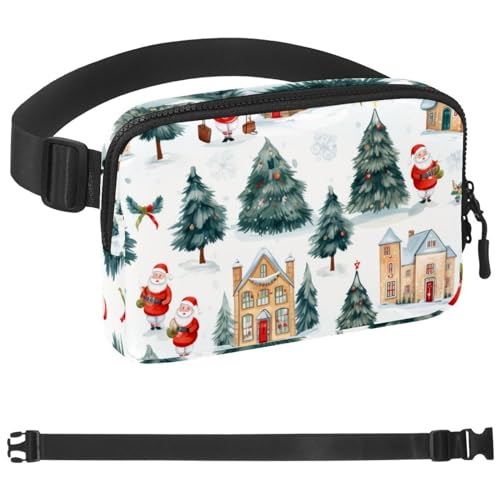 Weihnachtsbauchtasche für Herren und Damen, Wandergürtel, Laufgürtel, Jogging, Taschengürtel mit verstellbarem Riemen für Laufen, Wandern, Reisen, Mehrfarbig 05, 1.5x9.0x5.9in/4x23x15cm von HOHODIY