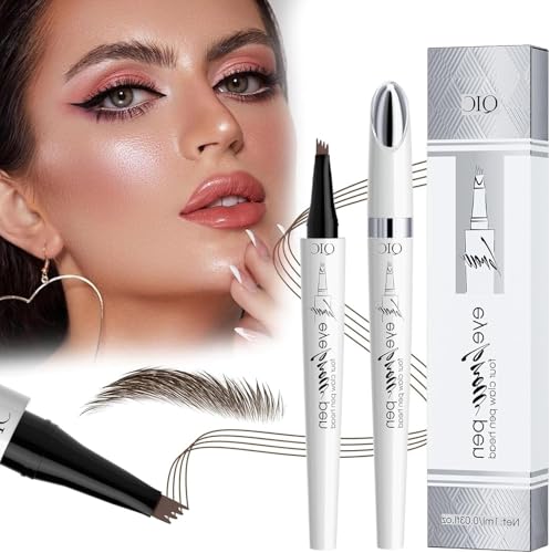 2024 Neuer Wasserfester 3D-Microblading-Augenbrauenstift - Langlebiger, Natürlicher, Feiner, Magischer Konturstift für Frauen und Mädchen (Dunkelbraun) von HOIDOKLY