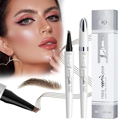 2024 Neuer Wasserfester Augenbrauenstift, 3D-Microblading-Augenbrauenstift-Konturstift, Langlebiger, Natürlicher, Feiner, Magischer Augenbrauenstift für Frauen und Mädchen (Hellbraun) von HOIDOKLY