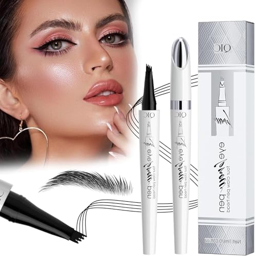 2024 Neuer Wasserfester Augenbrauenstift, 3D-Microblading-Augenbrauenstift-Konturstift, Langlebiger, Natürlicher, Feiner, Magischer Augenbrauenstift für Frauen und Mädchen (Schwarz) von HOIDOKLY