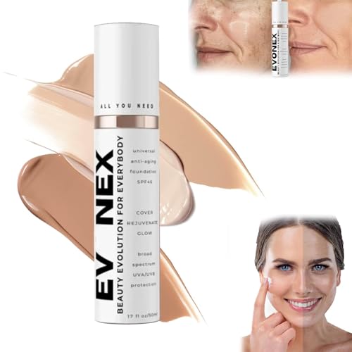Evonex Age Defy Foundation, Getönte Anti Aging Feuchtigkeitscreme, Foundation Serum für Frauen, Universelle Tönung, Getönter Sonnenschutz für das Gesicht mit Leichter (1PCS) von HOIDOKLY
