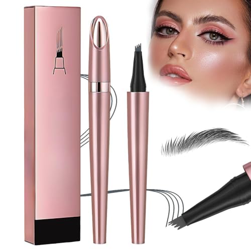 Magischer Augenbrauenstift, 2026, Microblading, wasserdicht, 3D, Microblading mit natürlichem feinen Linien, lang und langlebig, mit 4 Spitzen (grau) von HOIDOKLY