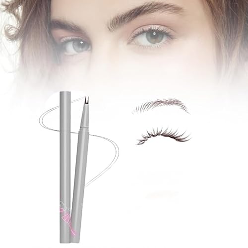 Unterer Wimpernstift mit Doppelter Spitze, 2024 Neuer Wasserdichter 3D Wimpernstift mit 2 Spitzen, Eyeliner, Doppelter Unterer Wimpernstift, Wasserdichter Flüssiger Eyeliner (GrauBraun) von HOIDOKLY