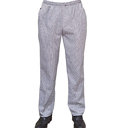 HOJIOESRD Kochhose Herren Baggy Kochhose Kellneruniform Kleidung 4XL Hahnentritt, Hahnentritt, 4XL von HOJIOESRD