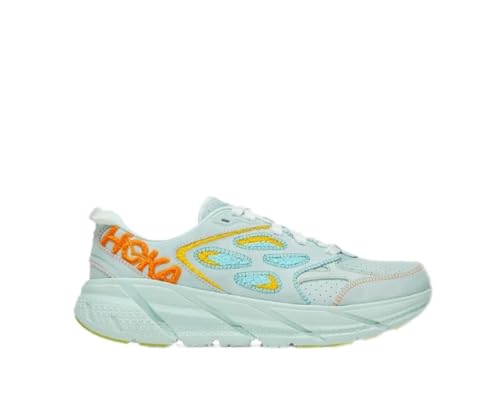 HOKA ONE ONE Clifton L Embroidery, Unisex-Erwachsene Wanderschuhe, Blue Glass/Radiant Yellow, 42 2/3 EU von HOKA ONE ONE