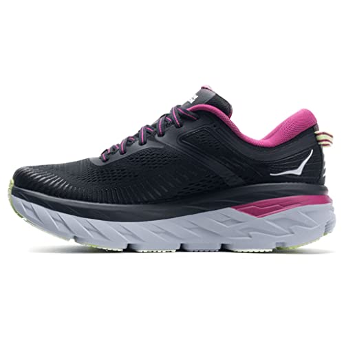 HOKA ONE ONE Damen Bondi 7 Laufschuh, Blau Graphit/Festival Fuchsia, 37 EU von HOKA ONE ONE