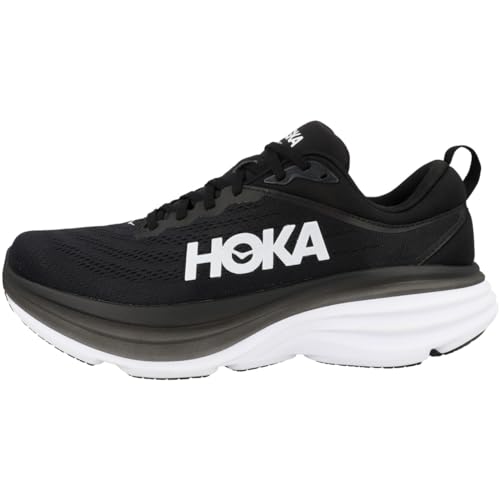 HOKA ONE ONE Herren Bondi 8 Running Shoes, Black/White, 43 1/3 EU von HOKA ONE ONE