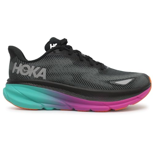 HOKA Herren Clifton 9 GTX Textile Synthetic Black Electric Aqua Trainer 42 2/3 EU von HOKA