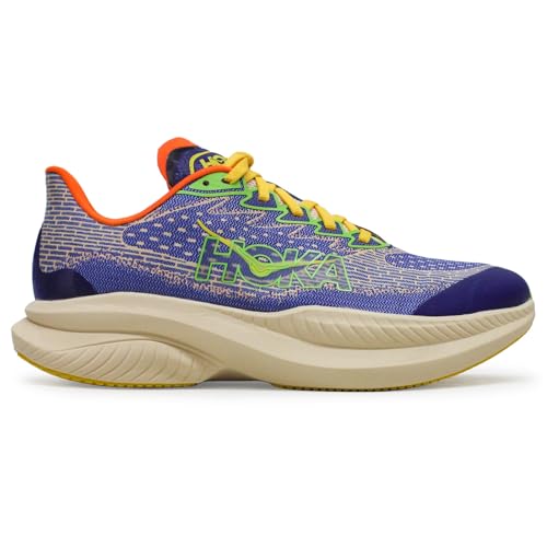 HOKA Kinder Mach 6 Textile Synthetic Ultramarine Electric Tangerine Trainer 40 EU von HOKA