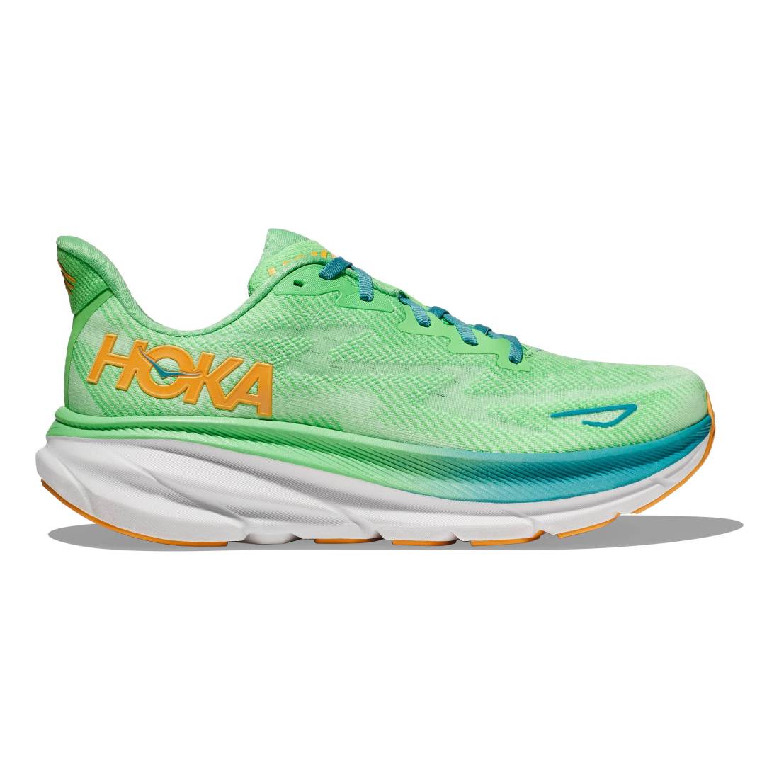 Hoka CLIFTON 9 WIDE Herren Laufschuhe grün Gr. 40 2/3 von HOKA