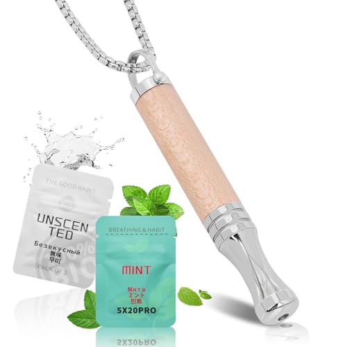 HOKHIM Atemkette aus Echtholz mit Widerstand – Rauchfrei Hilfsmittel zur Stressbewältigung & Atemübung – Inkl. 2 Filter – Für Männer & Frauen (Ahornholz) von HOKHIM