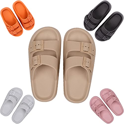 Cosyslides Wolkenslipper Original, Wolken Schlappen Original, 100% Eva Super Weich Rutschfest Badeschuhe (44-45, Khaki) von HOKUTO