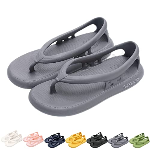 HOKUTO Bazuo Flip Flops, 2023 Neue rutschfeste Flip Flops Hausschuhe für Paare, Bazuo Sandalen (Grau, adult, women, numeric_40, numeric_range, eu_footwear_size_system, numeric_41, medium) von HOKUTO