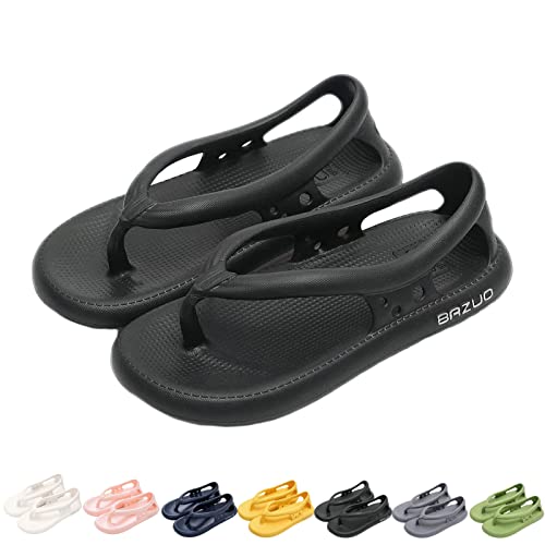 HOKUTO Bazuo Flip Flops, 2023 Neue rutschfeste Flip Flops Hausschuhe für Paare, Bazuo Sandalen (Schwarz, adult, women, numeric_44, numeric_range, eu_footwear_size_system, numeric_45, medium) von HOKUTO