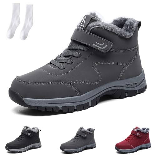 HOKUTO Orthoboots Pro - Ergonomische Winterstiefel Schmerzlindernd & Wärmend, Winter Outdoor Wasserdicht Rutschfest Schneestiefel (Grau, Erwachsene, Damen, 39, Numerisch, EU Schuhgrößensystem, M) von HOKUTO