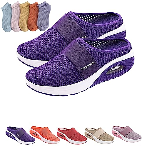 HOKUTO Orthopädische Schuhe Damen Pantoletten Hausschuhe Diabetiker Air Cushion Hausschuhe (Lila, adult, women, numeric_36, numeric, eu_footwear_size_system, medium) von HOKUTO