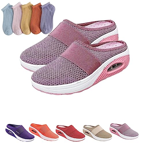 HOKUTO Orthopädische Schuhe Damen Pantoletten Hausschuhe Diabetiker Air Cushion Hausschuhe (Rosa, adult, women, numeric_41, numeric, eu_footwear_size_system, medium) von HOKUTO