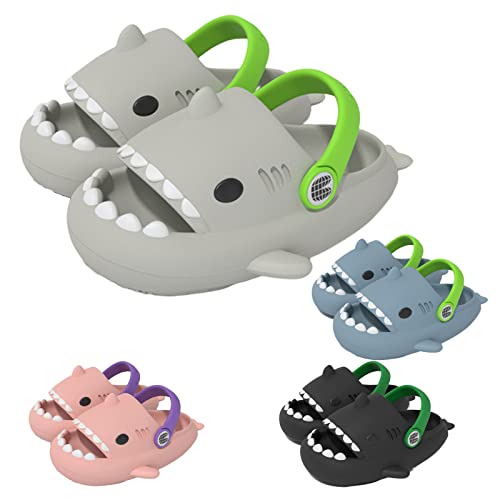 Hai-Rutschen FüR Kinder, Shark Slides HaifischzäHne Rutschfeste Sohle Slides Kinder Strand Hausschuhe (Gery A, infant, numeric_25, numeric_range, eu_footwear_size_system, numeric_26, medium) von HOKUTO