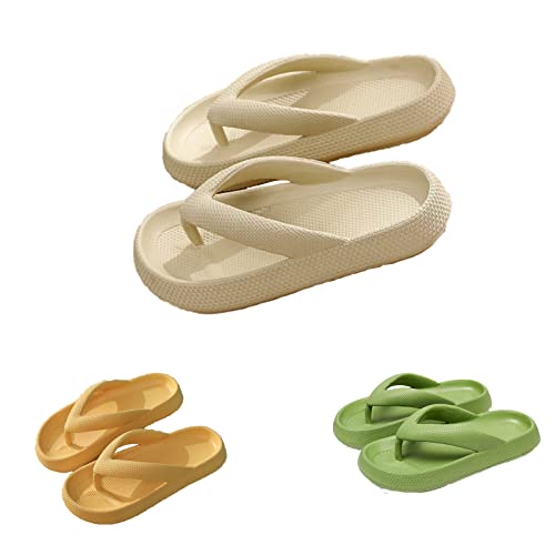 Hokuto Cozyslides Original Unisex Hausschuhe, EVA Latschen Damen Flip-Flops Super Weiche Rutschfeste (Beige, adult, numeric_44, numeric_range, eu_footwear_size_system, numeric_45, medium) von HOKUTO