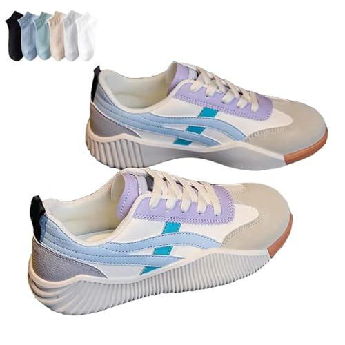 Kulavo Orthopedic Shoes, Women Vintage Sneakers Vintage Orthopedic Shoes Light Breathable Arch Support (Blue,38) von HOKUTO