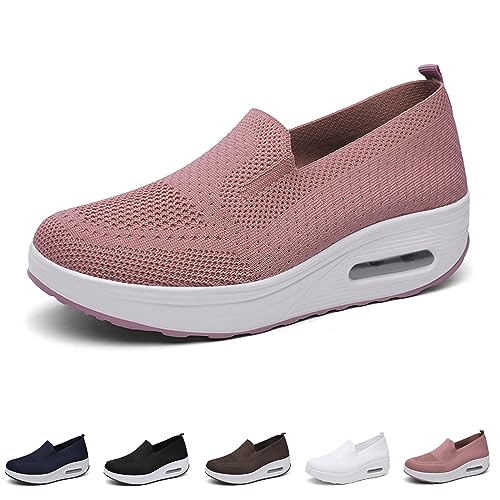 Orthopädische Schuhe Damen Air Cushion Slip On Walking Orthopedic Diabetic Walking Shoes Freizeit Mesh Atmungsaktiv Sandals (Pink-B, Erwachsene, Damen, 41, Numerisch, EU Schuhgrößensystem, M) von HOKUTO