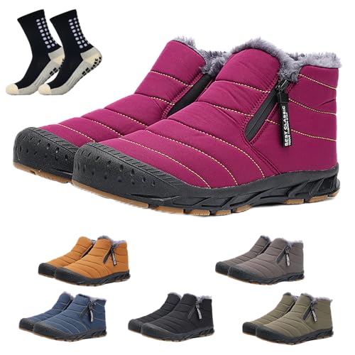 Winter Pro 2.0 - Wasserfeste BarfußSchuhe Damen Herbst Winter, BarfußSchuhe Damen Herren Winter Warm GefüTtert Waterproof Barefoot Shoes (38,Q) von HOKUTO