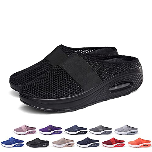 Wmshoes Damen Orthopädisch Hausschuhe, OrthopäDische Sandalen Damen, OrthopäDische Hausschuhe Damen (Black, Erwachsene, 38, Numerisch, EU Schuhgrößensystem, Breit) von HOKUTO