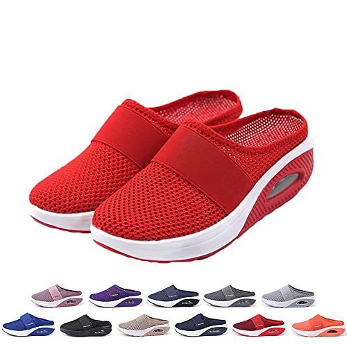 Wmshoes Damen Orthopädisch Hausschuhe, OrthopäDische Sandalen Damen, OrthopäDische Hausschuhe Damen (Red, Erwachsene, 39, Numerisch, EU Schuhgrößensystem, Breit) von HOKUTO