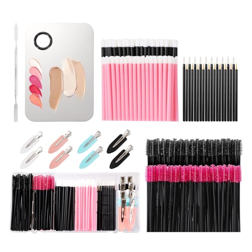 Makeup Applikator Zauberstäbe Set Wimpernbürste Eyeliner Pinsel Mascara Stäbe Werkzeug Kunststoff mit Spatel Mischpalette Edelstahl für Kosmetik Lippenapplikatoren 230 Stücke Makeup Applikator Zauberstäbe Set Wimpernbürste Eyeliner Pinsel Mascara Stäbe Werkzeug Kunststoff mit Spatel Mischpalette Edelstahl für Kosmetik Lippenapplikatoren 230 Stücke von HOLEMZ