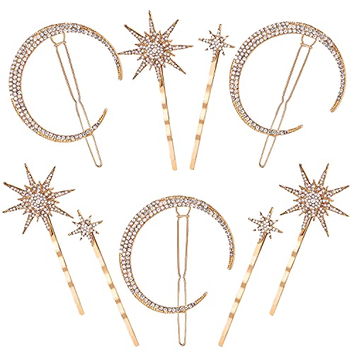 Haarnadel Strass Mond Haarschmuck Damen Mädchen Stern Haarspangen Vintage Set Einfache Elegante für Dickes Dünnes Haar 9 Stücke von HOLEMZ