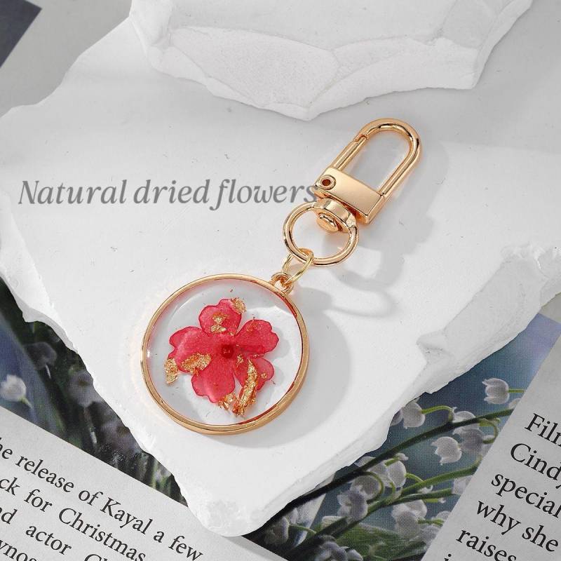 Handmade Dried Flower Resin Keychain - Unique Botanical Epoxy Art, Cute Gift For Women, Aesthetic Home Decor, Customizable von HOLIDAYSTUDIOSchatze