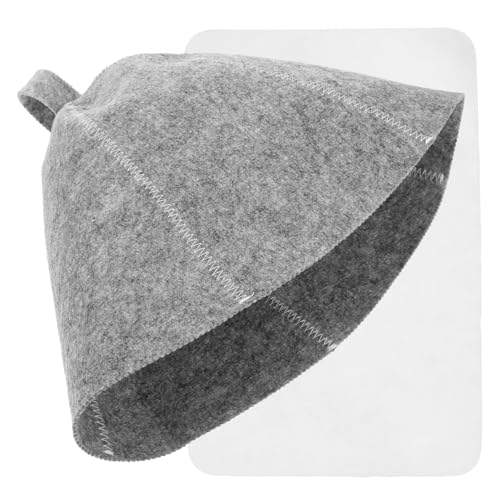 HOLIDYOYO 1satz Filzhut Für Sauna Wasserabsorbierender Saunahut Und Duschkappe Für Damen Und Herren Bequem Wiederverwendbar Für Zuhause Und Wellness Mit Weißer Kappe Und Unterlage von HOLIDYOYO