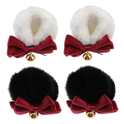 HOLIDYOYO 2 Paare Plüschbogenhaarclip Süße Haarspangen Nettes Accessoires Haarzubehör Rosa Haarspangen Süß Form Mädchen Styling Haarspangen Mit Schleifenknoten Stoff Bunt von HOLIDYOYO